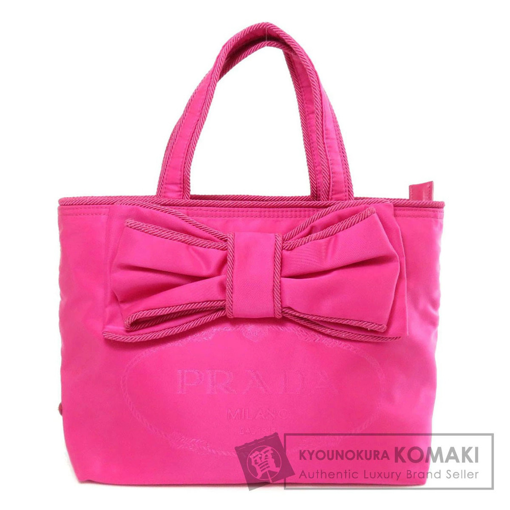 Prada Rion Motif Handbag Bow Pink